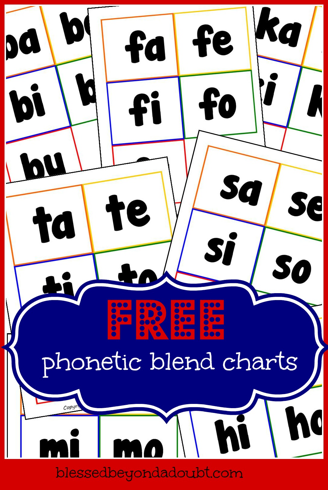 Blends Chart For Kindergarten