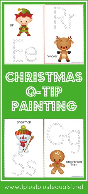 FREE Christmas Fun Q Tip Painting Printables Blessed Beyond A Doubt