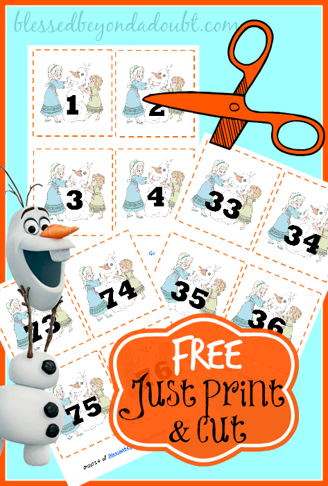 FREE Frozen number cards! Just print and cut! 