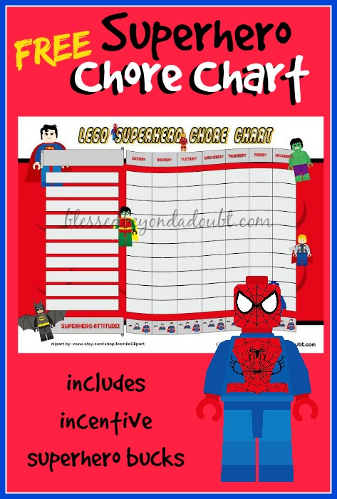 Superhero Chore Charts