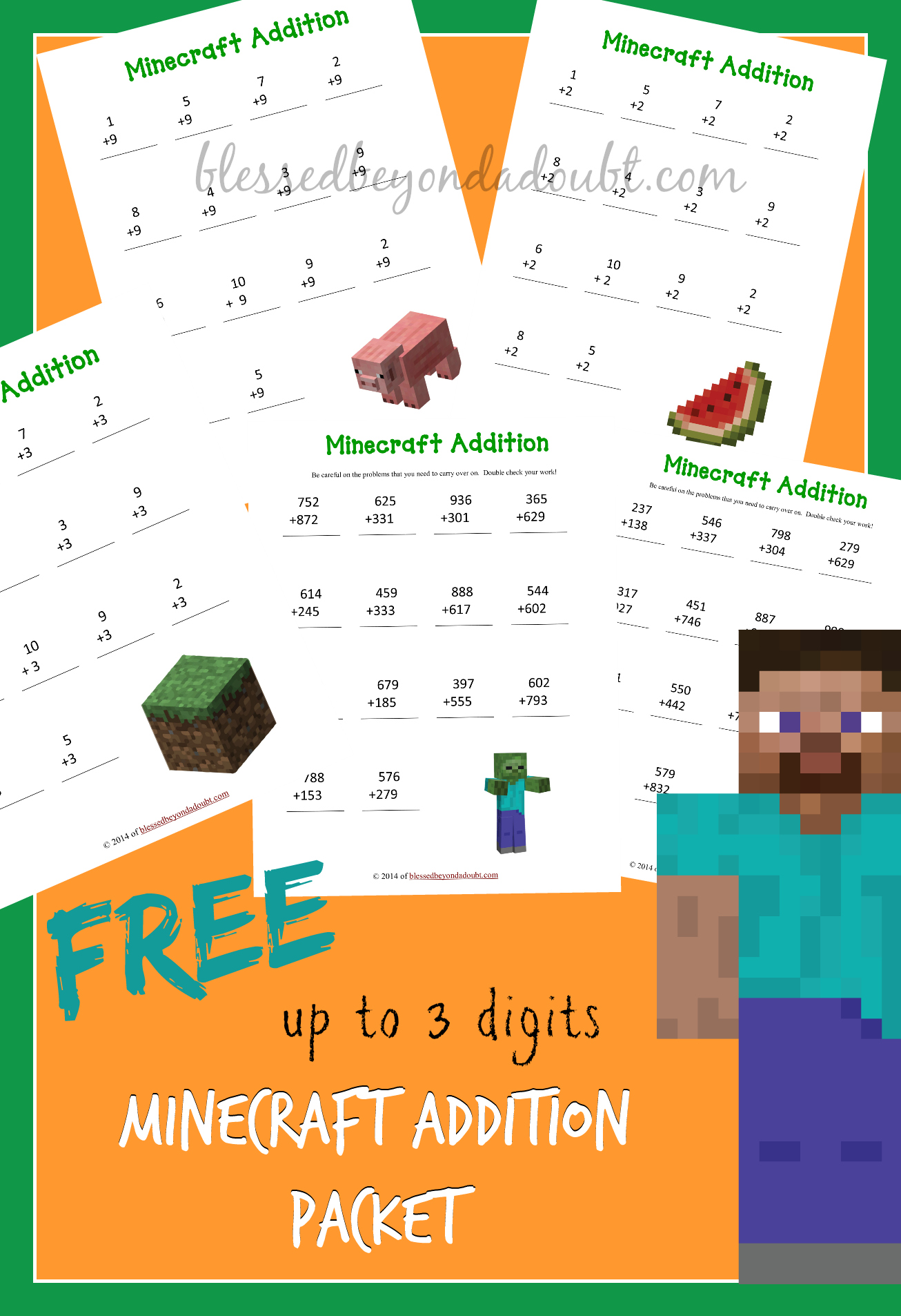 Free Addition Worksheets Packet