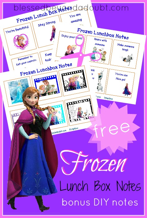 Super FUN Frozen lunch box notes! They're FREE!
