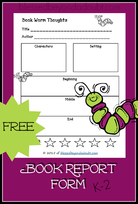 Book Report Template Free Printable from www.blessedbeyondadoubt.com