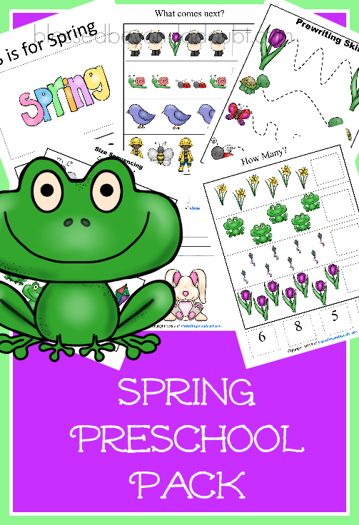 Spring Preschool Pack with over 20 pages of spring-themed activities for your preschool and kindergarten students.