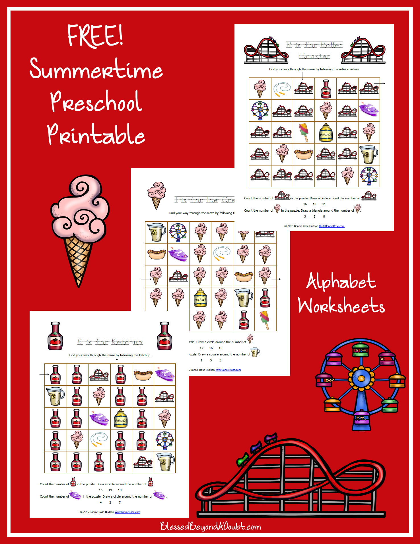 Summer-Themed Preschool Letter Pack