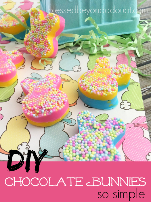 Super cute DIY chocolate bunnies! Make them today!