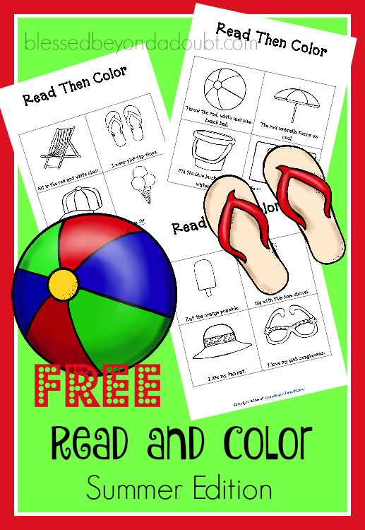 FREE Read and Color summer worksheets. It's keeps them reading during the summer months. 