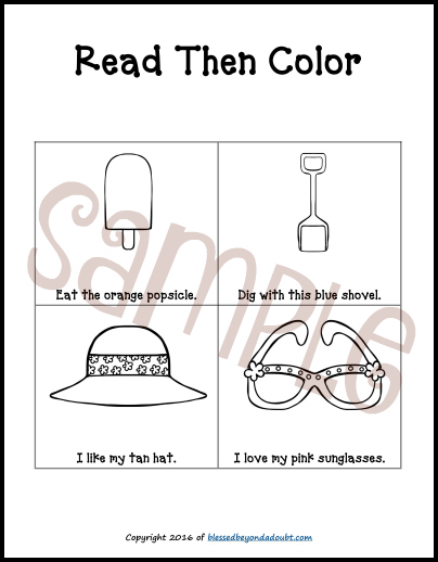 FREE Read and Color summer worksheets. It's keeps them reading during the summer months. 