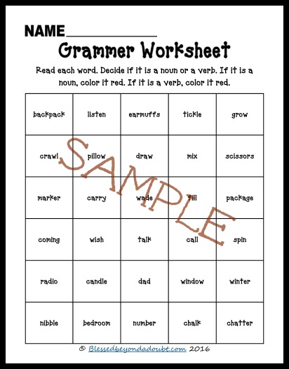 FREE grammar coloring worksheets