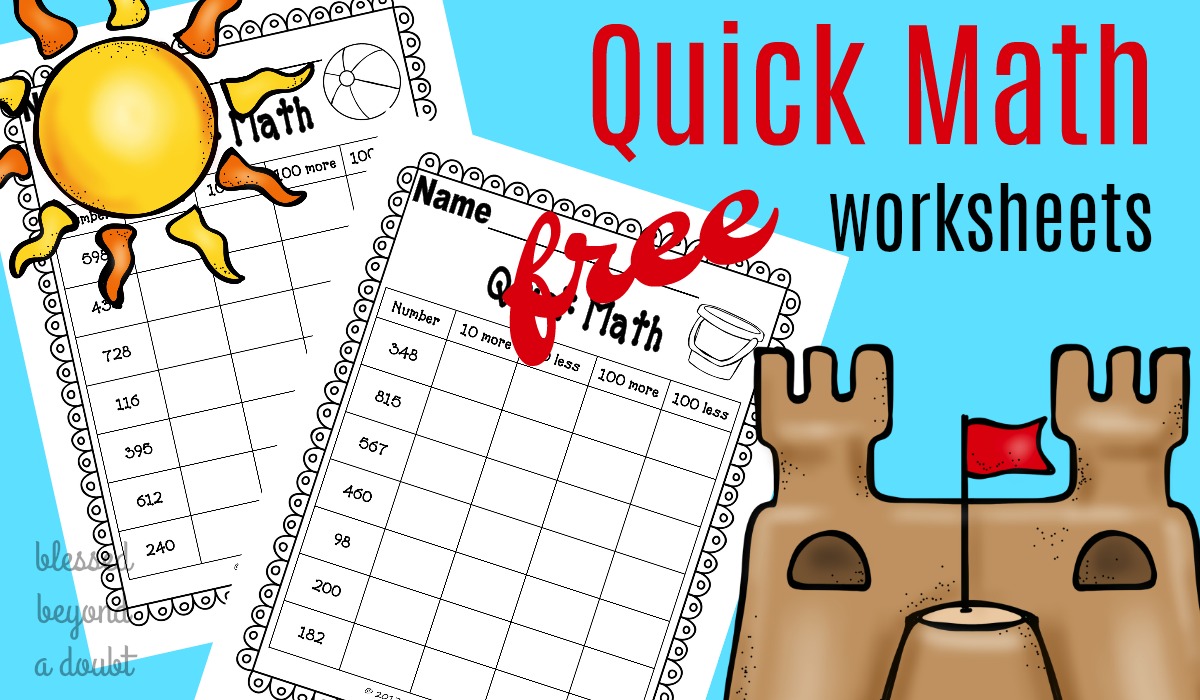 Quick Math Worksheets - Blessed Beyond A Doubt