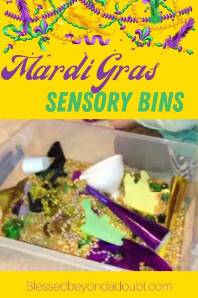 Mardi Gras sensory bins for your little ones