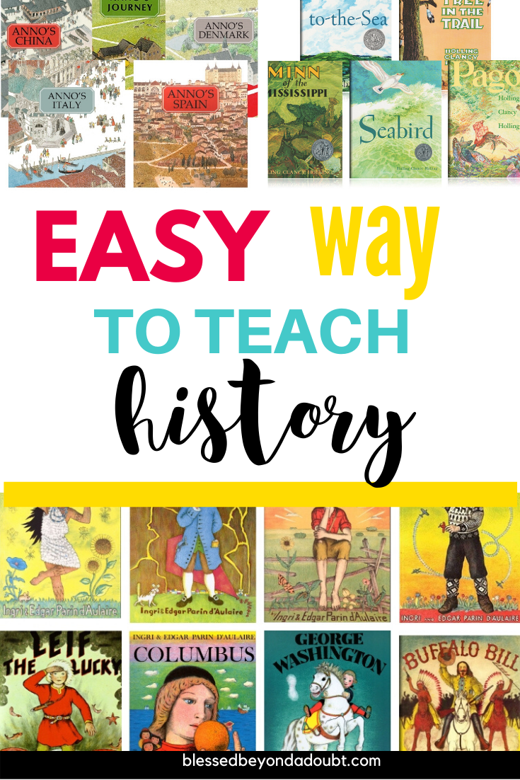 You don't have to be a history scholar to teach your child history. Check out my favorite way to teach history. All my children love history now. #historyorkidsteaching #historycurriculum #historycurriculumhomeschool #historycurriculumelementary #schoolclosuresactivities