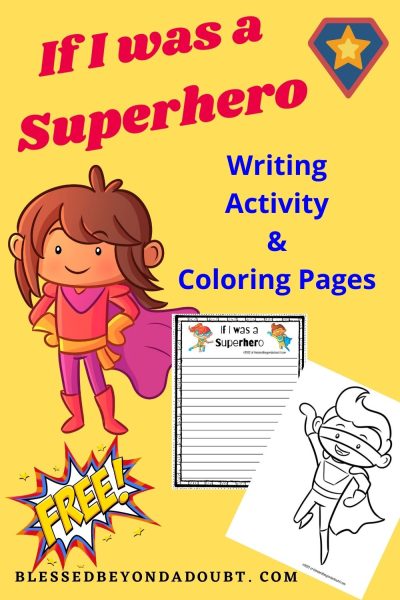Does your child have a favorite superhero? With this superhero writing prompt, your child can create his or her own superhero identify and backstory. A great way to teach writing.