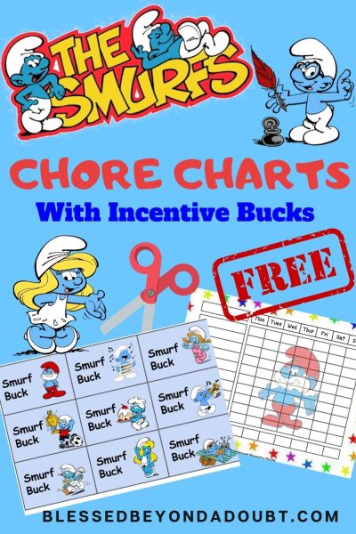 Are you looking for a fun and effective way to encourage your kids to finish their chores with a good attitude? Try these cute Smurf chore charts with Smurf Bucks.