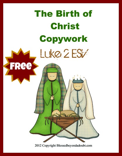 FREE The Birth of Christ copywork