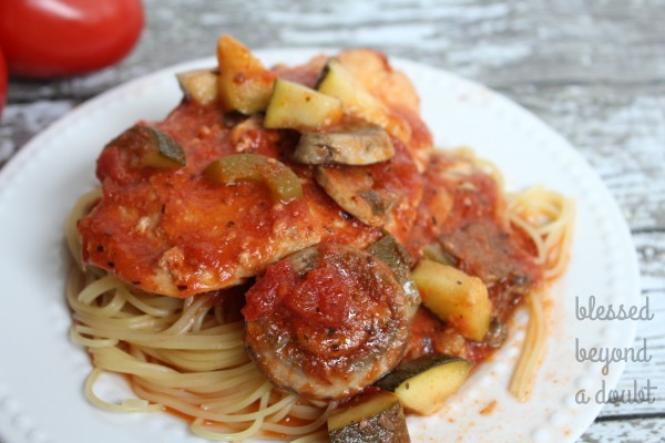 This easy Italian Crock Pot Chicken Recipe is so tasty! Just serve with a green salad and bread.