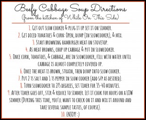 beefy cabbage soup directions while on this side
