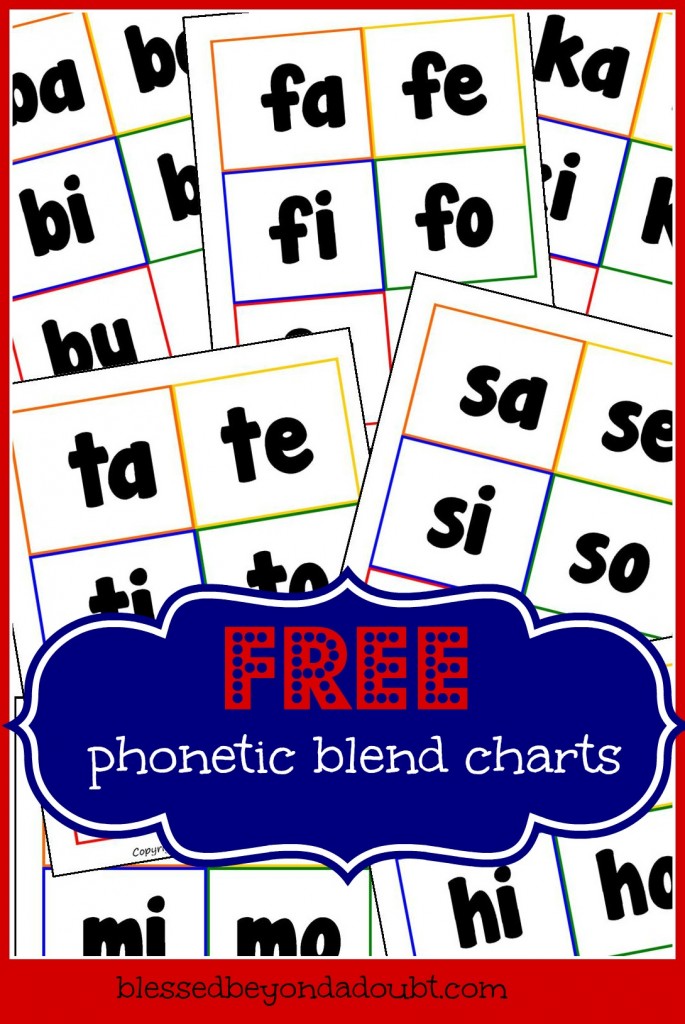 FREE consonant blend charts