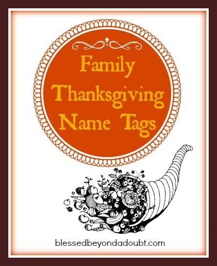 Printable Family Thanksgiving Name Tags