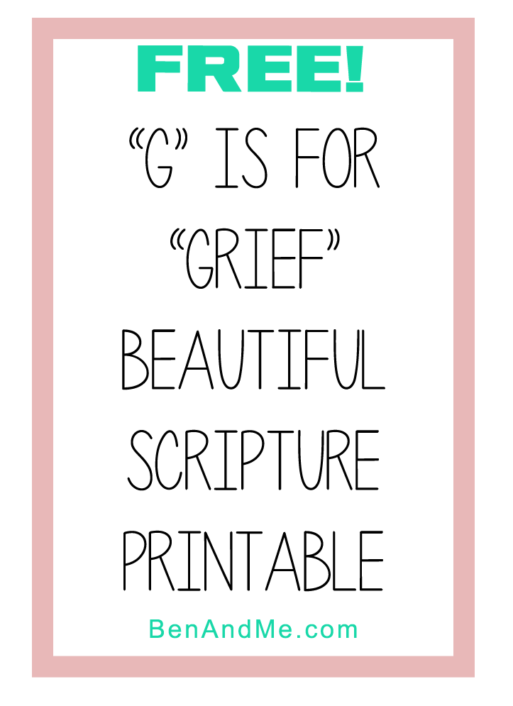g is for grief printable