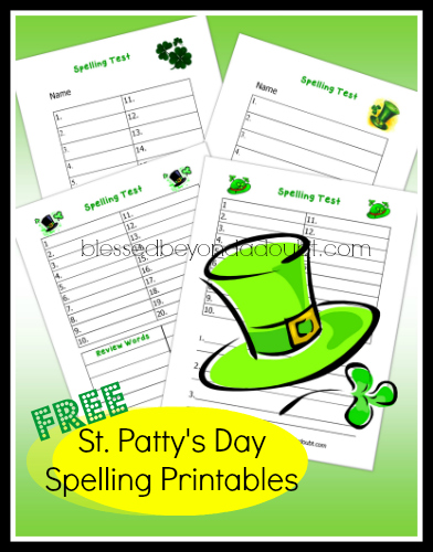 FREE St. Patrick's Day Spelling Printables