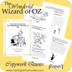 Wizard of Oz Copywork