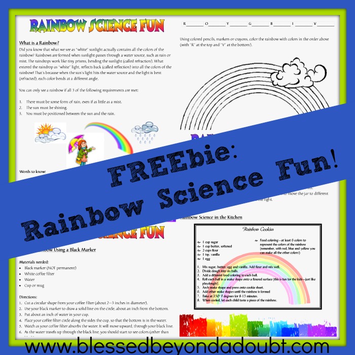 Have FUN with this Rainbow Science Project. FREE Printable