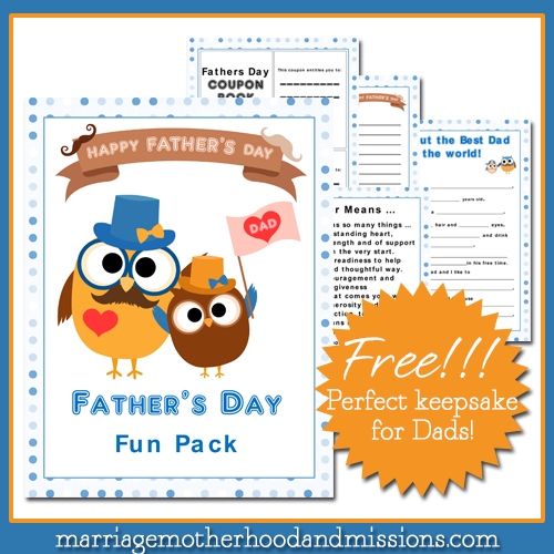 FREE-Fathers-Day-Fun-Pack! The perfect keepsake for dads.