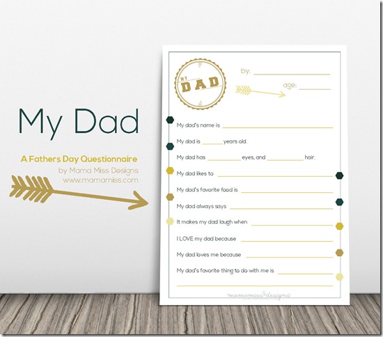 FREE Father's Day Questionaire! FUN for all dads!