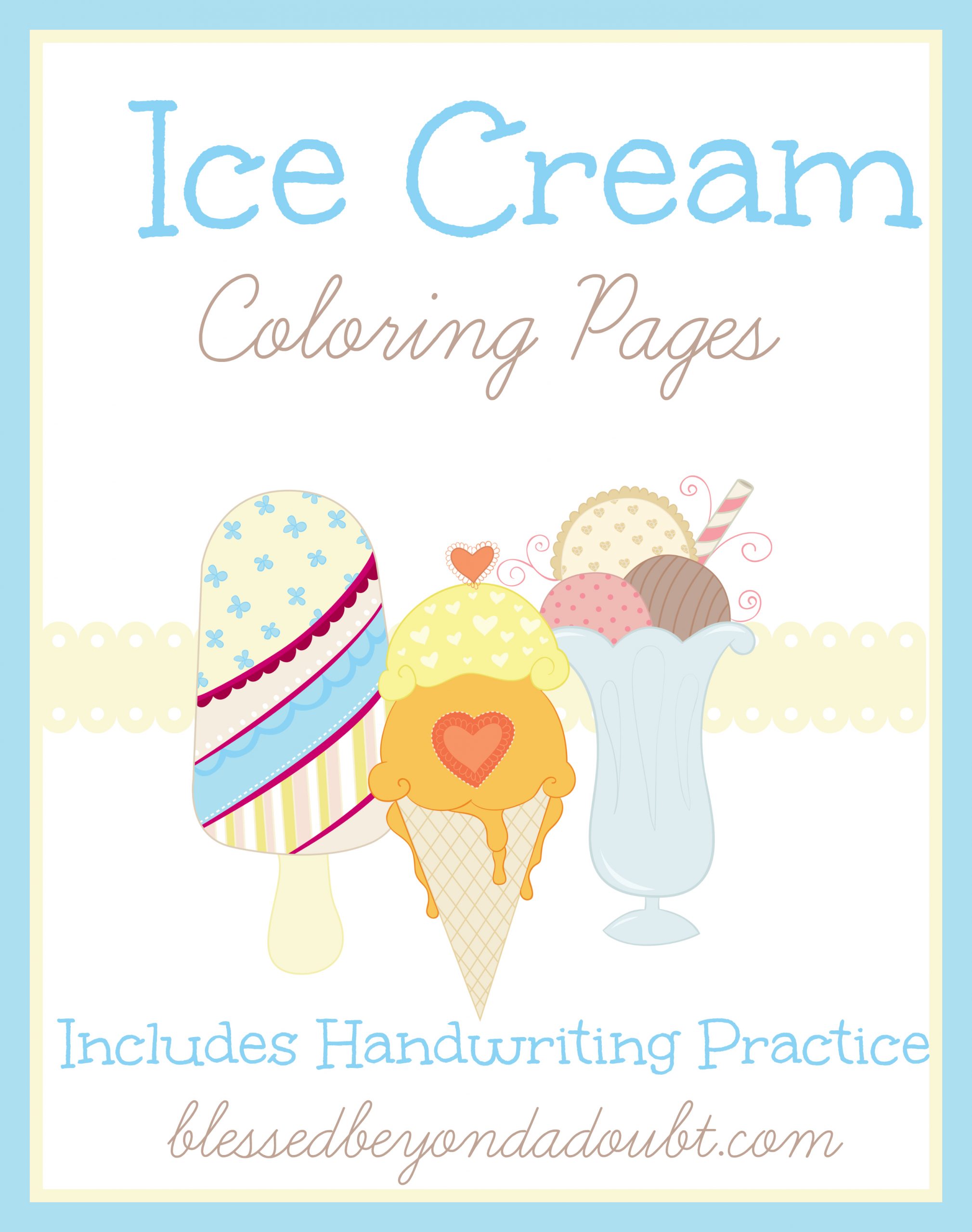 Ice cream coloring pages for #summer #printables