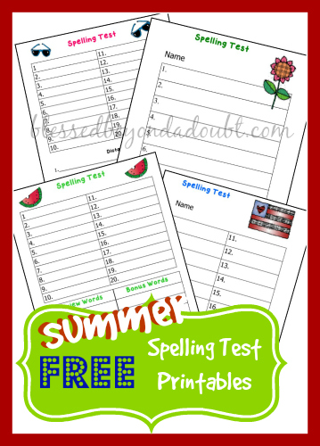 Have FUN with these FREE summer spelling test printables