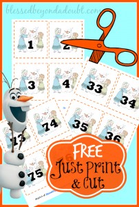 FREE Frozen number cards! Just print and cut! 