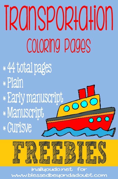 Transportation Coloring Pages FREEBIES
