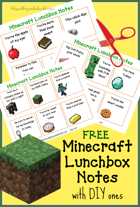 Minecraft Lunchbox Notes by Blessed Beyond a Doubt