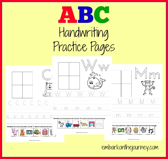 Handwriting Practice Pages for Kindergarten and Preschool