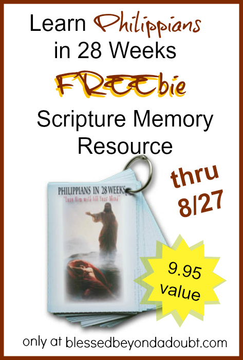 FREE Philippians Scripture Memory Cards! Hurry! Offer good thru 8/27!