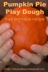 Pumpkin Pie Play Dough Recipe Printable