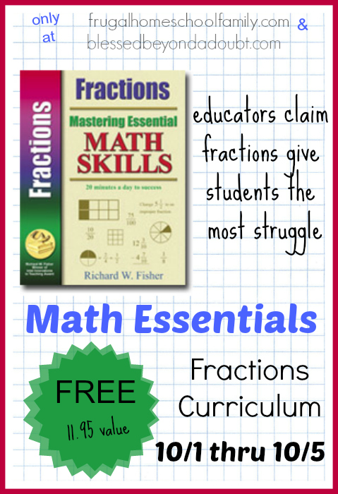 Hurry and grab the FREE fraction curriculum! It's an 11.95 value! Hurry! Offer ends 10/5!