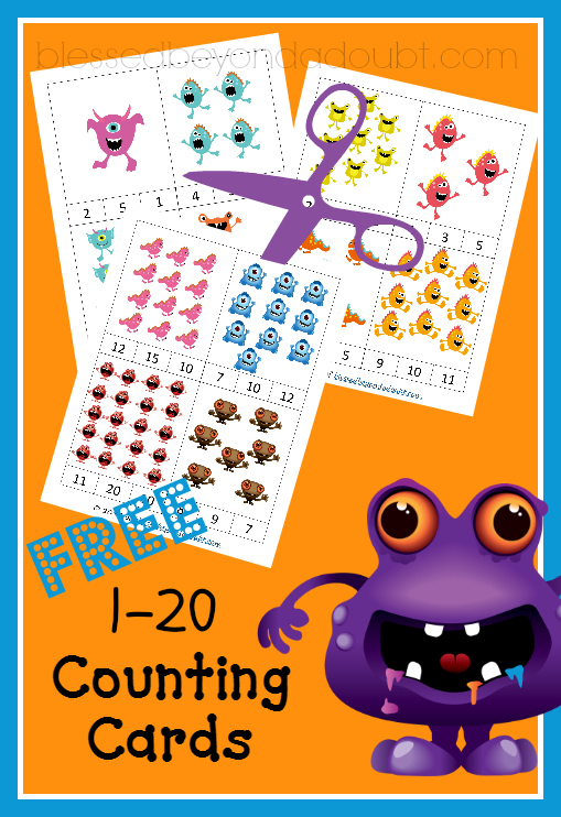baby monster counting cards