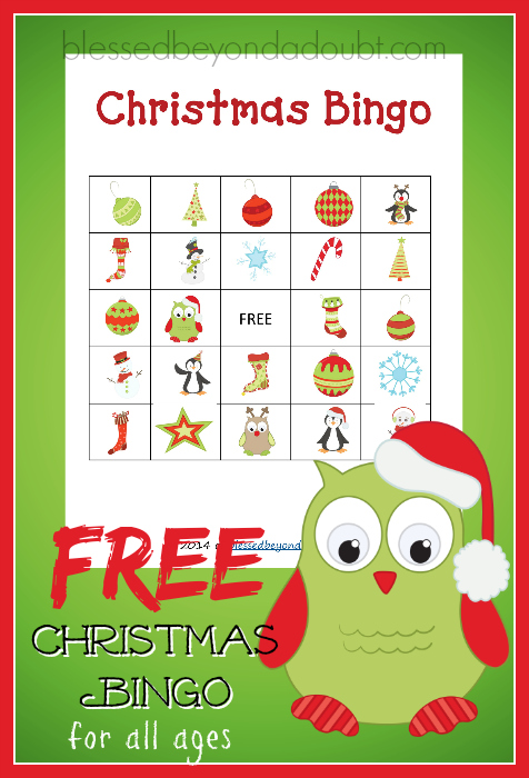 printable christmas bingo cards