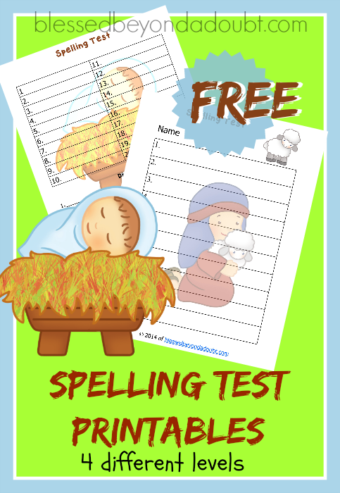 spelling test printables