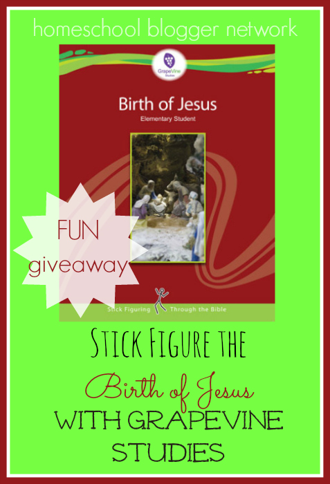 AWESOME Grapevine Studies Giveaway! Stick Figure the birth of Jesus! FUN for all ages.