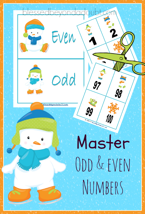 FREE Printable to help master Odd and Even Numbers!
