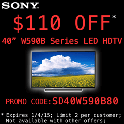 HUGE Deal on 40″ Sony Smart LED HDTV + Free Shipping! Hurry!