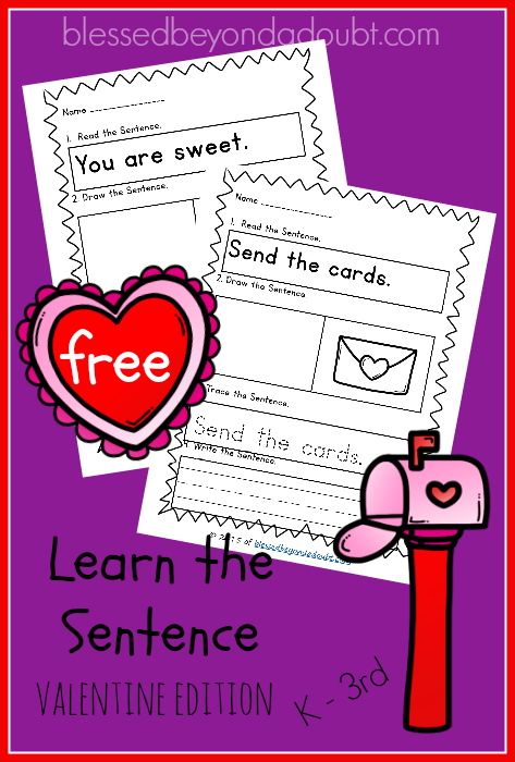 FREE Learn the sentence Valentine's edition! Super cute!