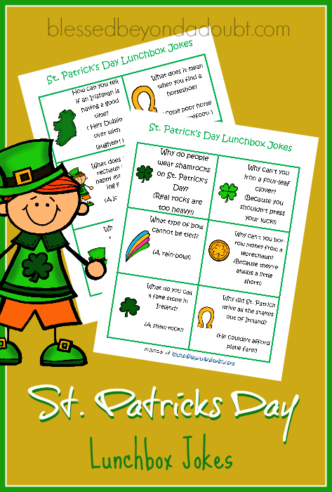 St. Patrick's Day lunchbox jokes