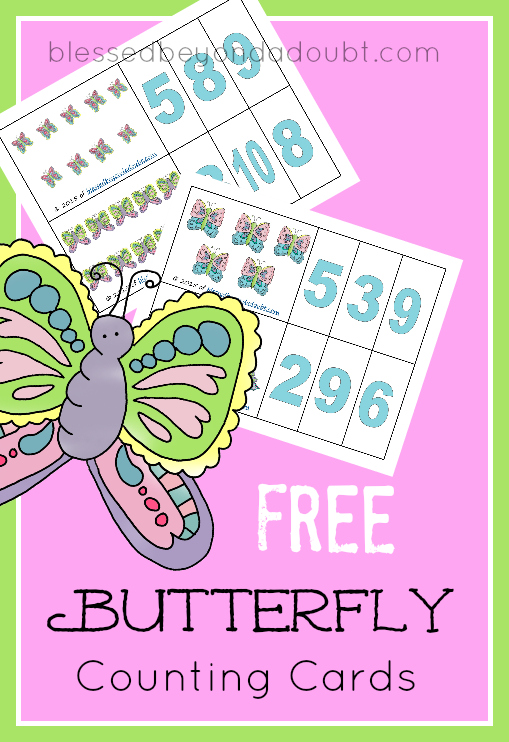 homeschool butterfly counting cards