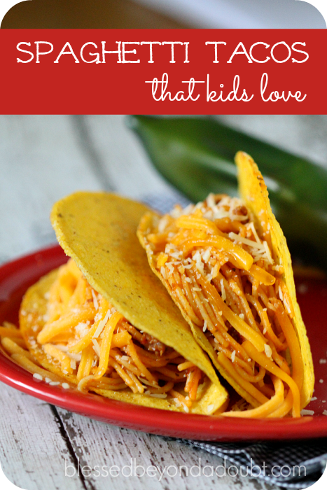 Kid-friendly spaghetti tacos that your kids will love.