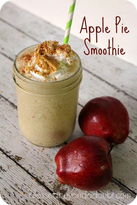 So easy apple pie smoothie. It's totally healthy minus the topping.