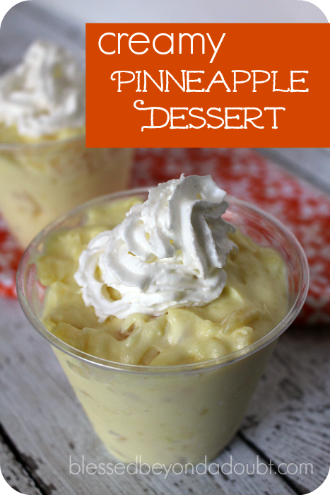 Super EASY creamy pinneapple dessert. You can whip it up in a minute.